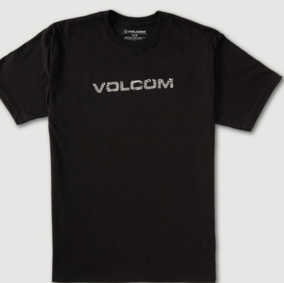 Volcom Zebra Print Graphic Logo Black Shirt Short Sleeve T Shirt New Men's XL